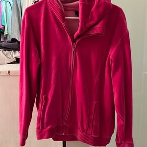 Pink Jane Ashley Velvet Zip Up Jacket